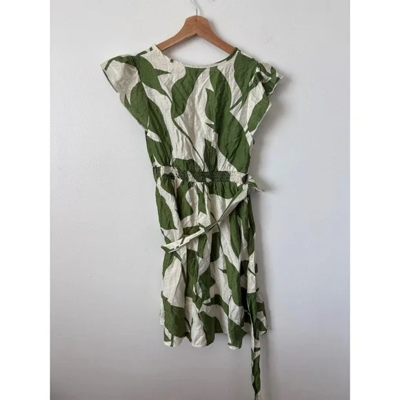 Cupshe Green & White Leaf Print Dress – Size Small – NWT - Picture 4 of 4